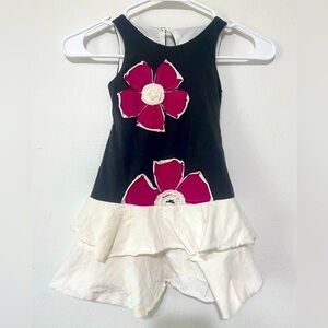 Isobella & Chloe girl's 3T flower applique tank dress with ruffle hem EUC